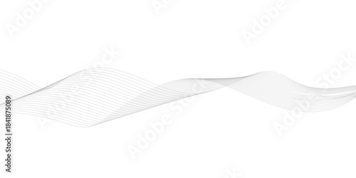 Vector curve wave line seamless pattern. Gray curved line for banner design and frequency sound wave line. Future technology concept.