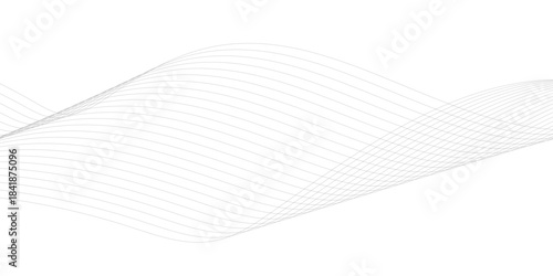 Vector curve wave line seamless pattern. Gray curved line for banner design and frequency sound wave line. Future technology concept.