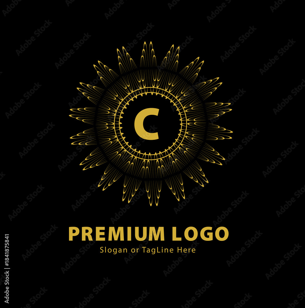 Fototapeta premium Premium Round Monogram Logo Letter 'C' for Professional Branding