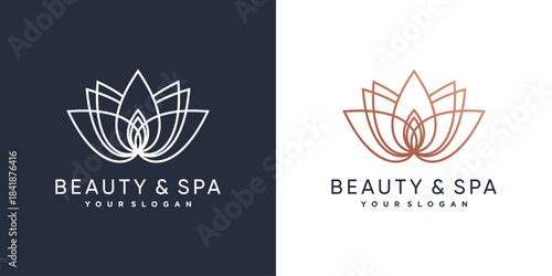 Beauty and spa logo with beauty lotus concept Premium Vector part 5