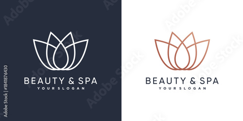 Beauty and spa logo with beauty lotus concept Premium Vector part 7