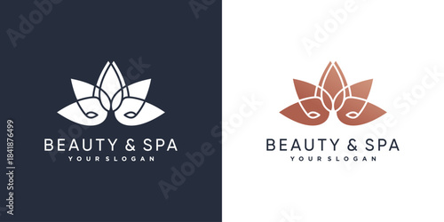 Beauty and spa logo with beauty lotus concept Premium Vector part 8