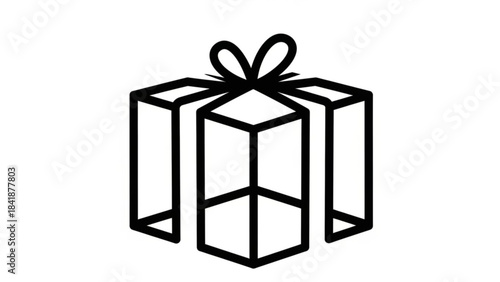 Gift Box Icon: A clean and modern icon of a wrapped gift, perfect for conveying themes of giving, celebration, or special occasions.
