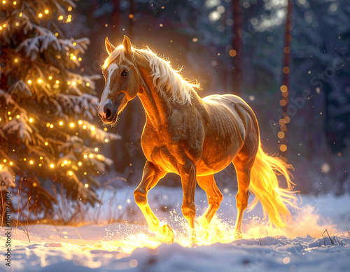 a fiery horse, a symbol of the coming year