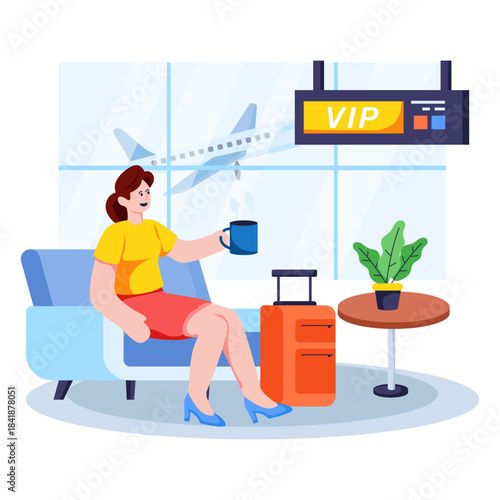 Premium download illustration of airport vip lounge