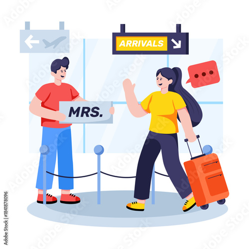 An eye catching design illustration of airport welcome