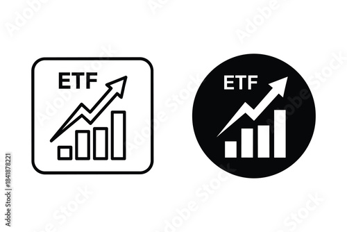 ETF Stock Market Growth Icons investment vector