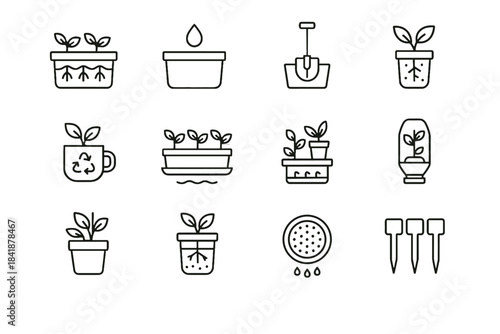 Gardening micro turner box vector upcycled icon humidity stick mat small vertical