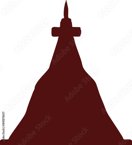Buddhist Stupa Spire Silhouette Vector Icon Religious Cetiya Temple Outline
