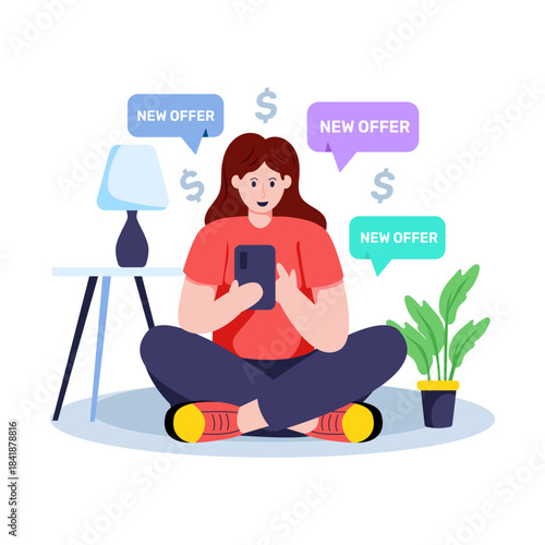 Trendy design illustration of new offers