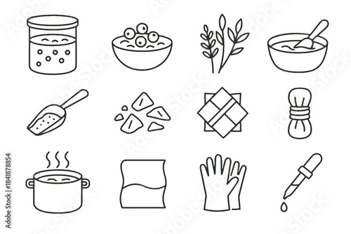 Bowl aluminum icon dye rubber vector plant pot bark natural crushed