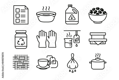 Cloth vector natural icon dye icons bean herbal neutralizer woven steam pattern