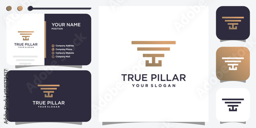 Pillar logo template for lawyer, law firm, justice Premium Vector