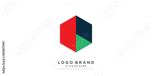 Creative modern logo for company, technology, shape, colorful Premium Vector part 6
