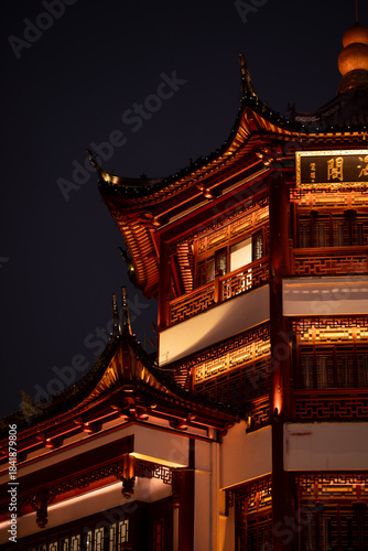 chinese temple at night
