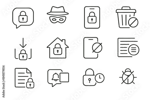 Privacy vector prevention encrypted spyware lock icon icons symbol digital permission arrow