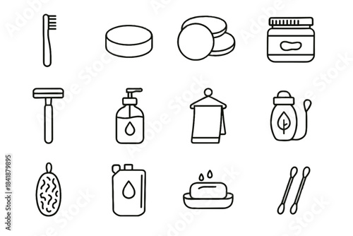 Solid reusable soap swabs loofah bathroom icon cotton line cloth hand eco