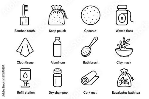 Eco tissue jar icon eucalyptus bathroom refill tea vector pouch soap mask