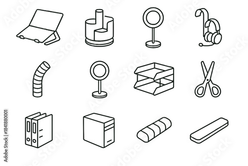 Guard foam scissors vector icon desk stack pad light functional icons stand