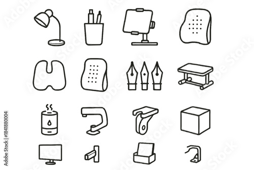 Nib icon note seat mount support bar vector minimalist back humidifier desk