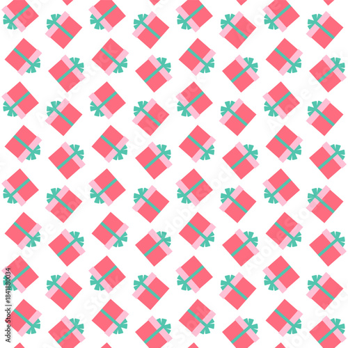 Seamless pattern with holiday boxes. Vector illustration