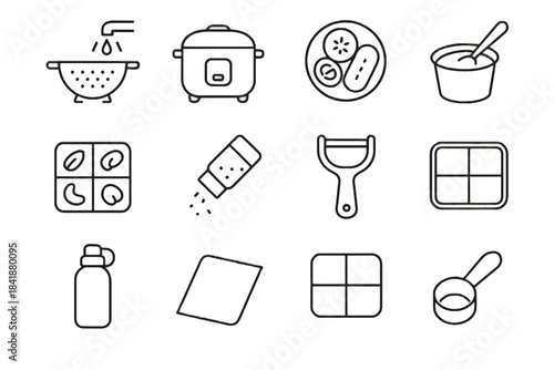 Healthy sliced sprinkle peeler portion snack flask lunch vector reusable icon measuring