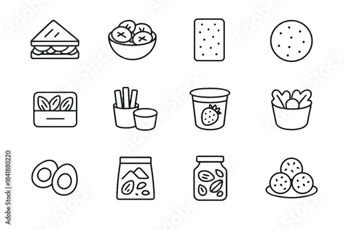 Vector icon icons plate carrot bowl mini healthy protein snack chips sticks