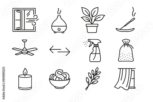 Vector citrus stick air activated spray fan ritual eucalyptus indoor icon bottle