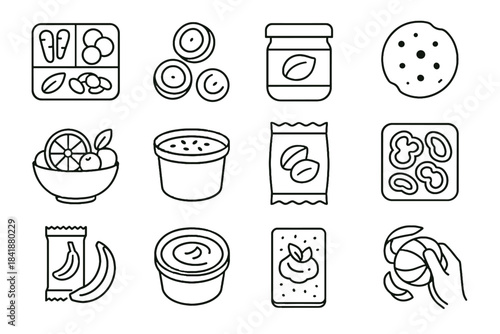 Topping vector hummus bar icon icons healthy seeds snack protein sectioned nut