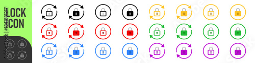 Refresh lock sync icon with circular arrows icon | for security, secure update, encryption, privacy settings, data synchronization, and password changes. Ideal for web and apps