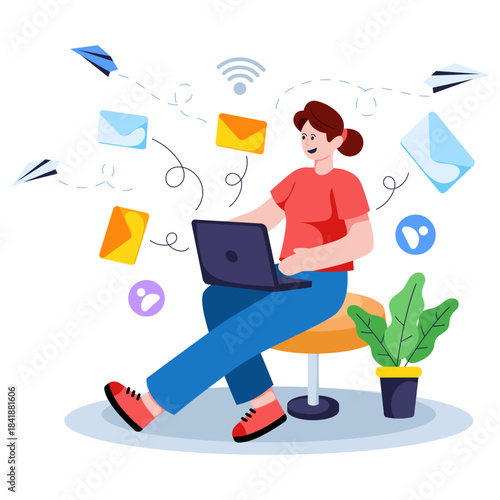 Premium download illustration of send email