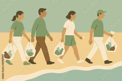 Soft no eco illustration icon labels beach marks earth vector style cleanup