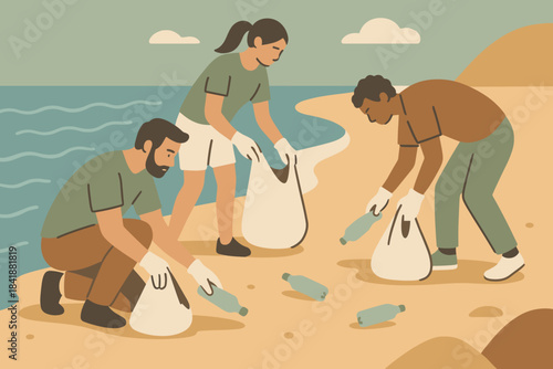 Blue beach icon brown sand elements no friendly eco any vector plastic