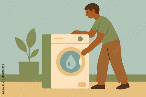 Vector warm labels eco sage laundry punctuation flat friendly earth icon no