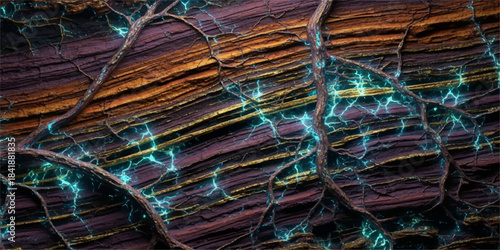 Abstract colorful background pattern with flowing fractal light lines texture design