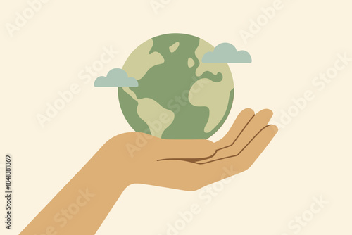 Chinese labels text green emojis icon flat globe minimalism planet warm vector