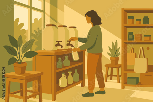 Vector paper zero flat negative waste no cohesive icon natural earthy illustration