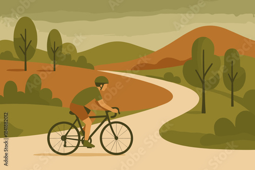 Countryside icon hilly brown earth background sky vector olive paper commute negative