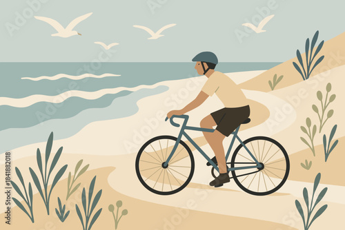 Letters beige bliss cycle icon vector coastal numbers pale sand no soft