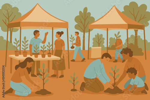 Pale seedlings labels vector tables brown organic festival workshops soft eco icon