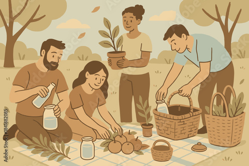 Using organic preparation glass fruits baskets blue vector no icon numbers eco