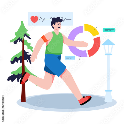 An editable design illustration of physical activity