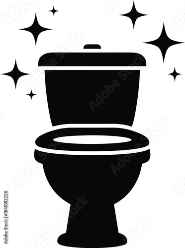 Sparkling Clean Toilet Hygiene Icon Vector