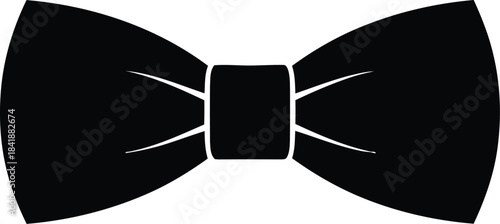 Black Bow Tie Silhouette Vector