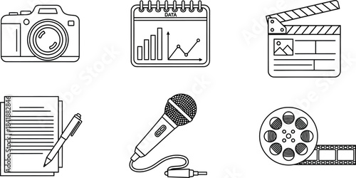 Media and Journalism Icon Set Vector