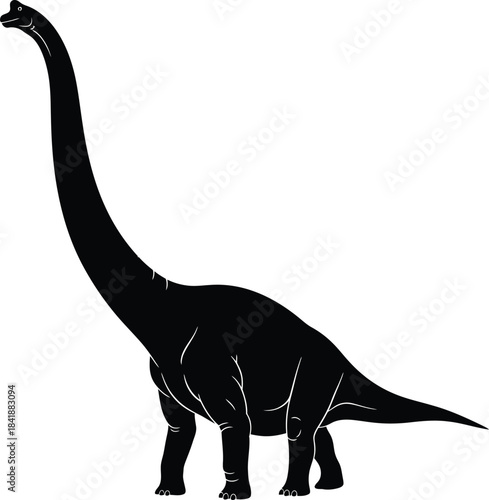 Brachiosaurus Dinosaur Silhouette Vector