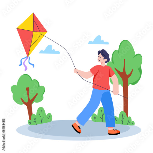 An editable design illustration of kite