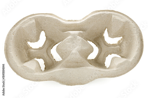 Wallpaper Mural Empty disposable cellulose cup holder for two glasses, isolated on white background. Torontodigital.ca