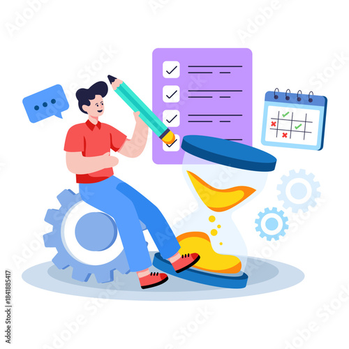 An illustration design of project deadline