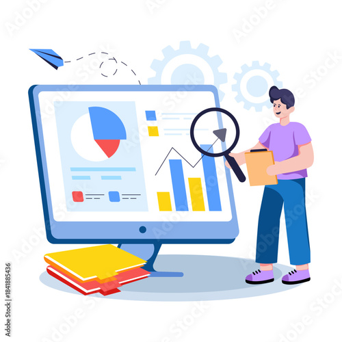 Perfect design illustration of data analyst